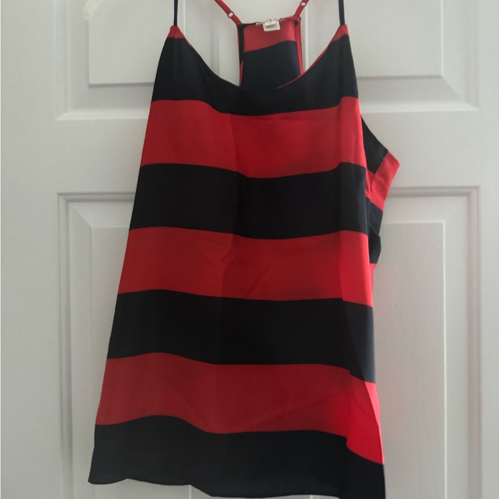 J Crew Striped Red and Black Women's Top